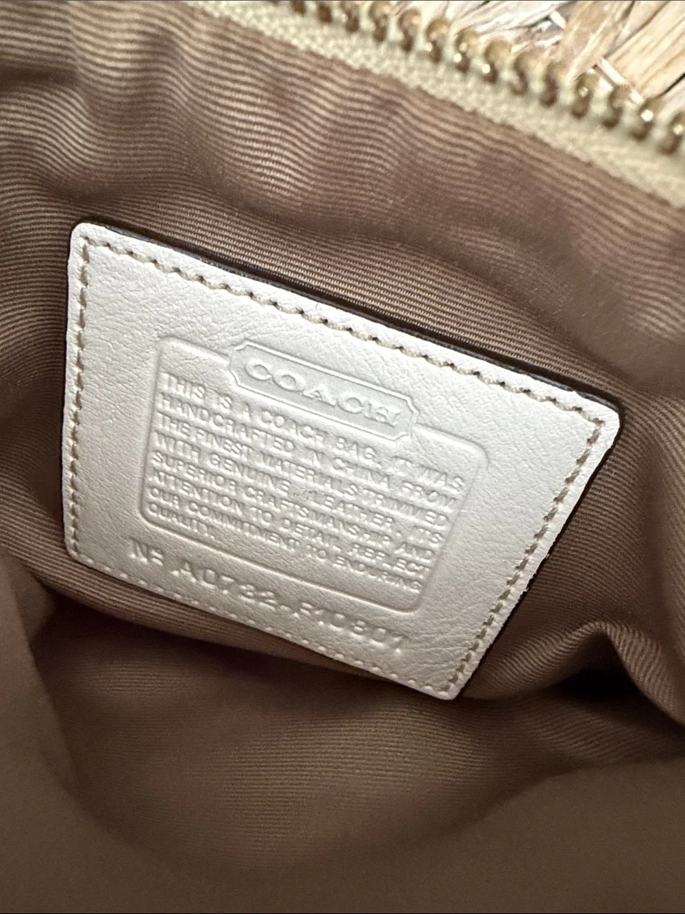 Coach Beige/Yellow Patent Signature Crossbody Bag